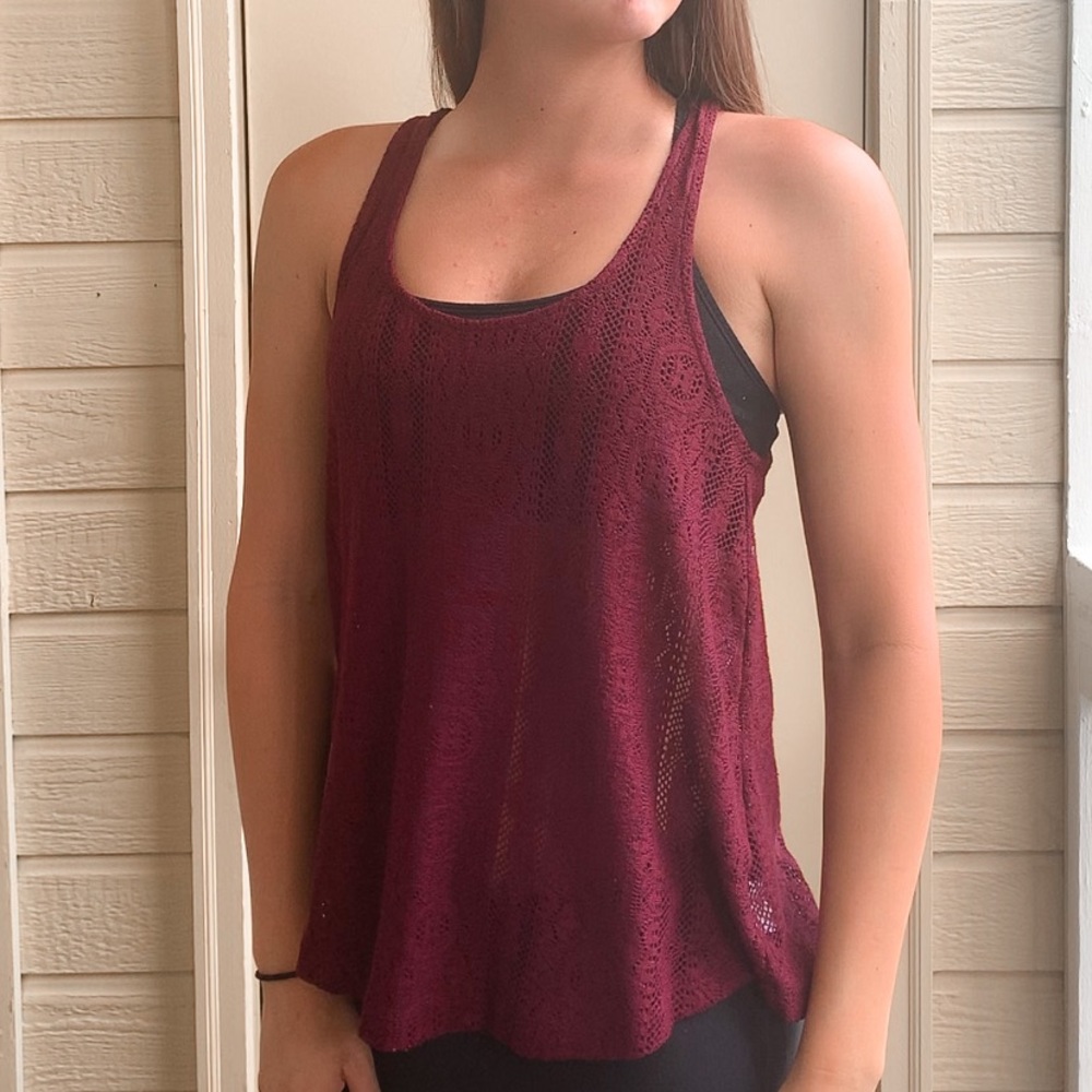 American Eagle - Tank Top - Maroon/Red